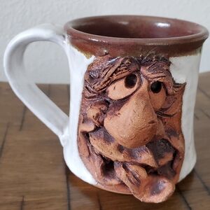 Pottery Handmade Silly Face Mug